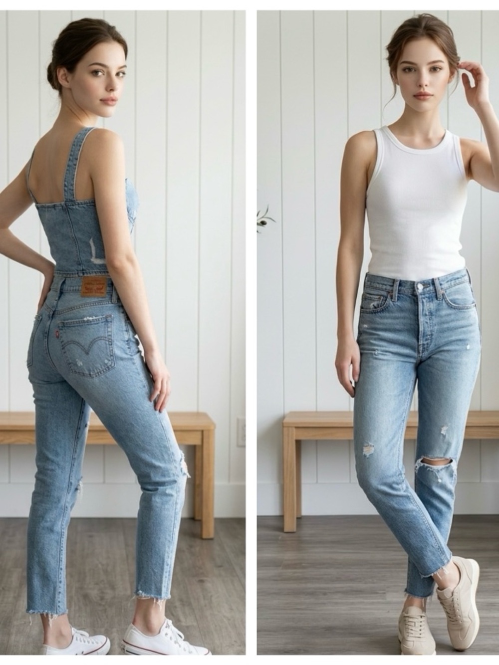 Levi's Women Wedgie Skinny Sz 27  High-Rise button fly Ankle Length Jean raw hem